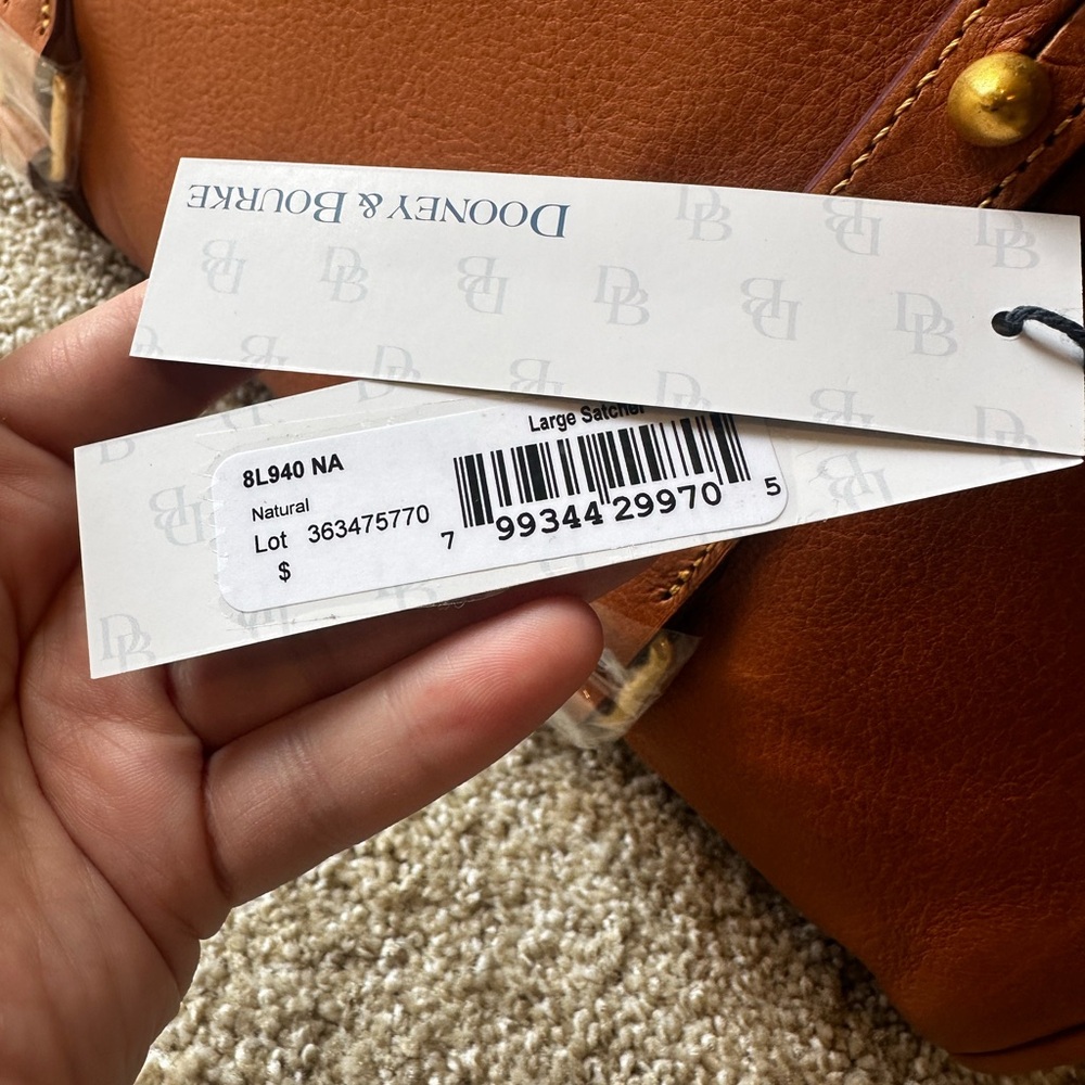 Dooney & Bourke - Large Leather Satchel - Natural - Picture 4 of 6
